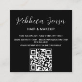 青モダンファッションスタイリスト署名3写真 スクエア名刺 (裏面)