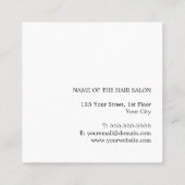 青モダンフェイクエレガント金ゴールドはさみ美容師 スクエア名刺 (裏面)