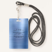 青モダンフェイク金属企業の写真ID バッジ (裏面ランヤード)