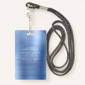 青モダンフェイク金属企業の写真ID バッジ (裏面ランヤード)