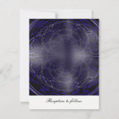 青モダンフラクタル結婚式招待状 招待状 (裏面)