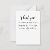 青モダンフランスのフローラ結婚ありがとう ノートカード (裏面)