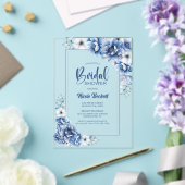 青モダンフローラブライダルシャワー アクリル招待状 (インサイチュ (ウェディング))