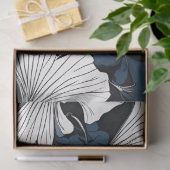 青モダンフローラ切り離し 薄葉紙 (ギフト)