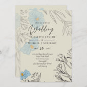 青モダンフローラ抽象芸術結婚 (正面/裏面)