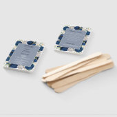 青モダンフローラ水彩結婚式 プログラム ハンドファン (組立なし)