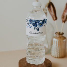 青モダンフローラ水瓶ラベル ペットボトルラベル