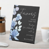 青モダンフローラ白黒の引き立て 台座サイン (インサイチュ)