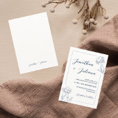 青モダンフローラ結婚ズ 招待状