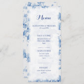 青モダンフローラ花水色のメ結婚ニュー メニュー (正面/裏面)