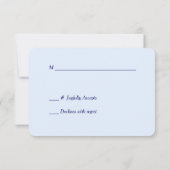 青モダンフローラ金ゴールドスワール結婚式RSVP 出欠カード (裏面)