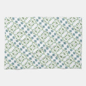 青モダンフローラ キッチンタオル (横)
