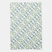 青モダンフローラ キッチンタオル (縦)