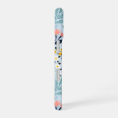 青モダンフローラ iPhone 16ケース (右側面)