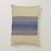 青モダンベージュストライプの枕 アクセントクッション (裏面(縦))