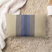 青モダンベージュストライプの腰枕 ランバークッション (ブランケット)