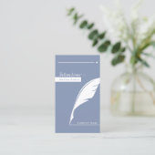 青モダンペンのペン先ロゴ公証人Qrコード 名刺 (スタンド正面)