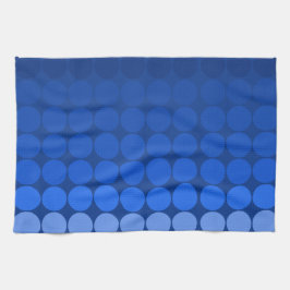 青モダンポップ・アートのの円 キッチンタオル