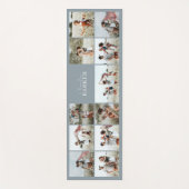 青モダンミニマルエレガント数々の写真コラージュ ヨガマット (正面)