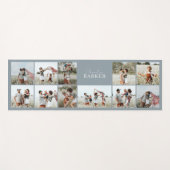 青モダンミニマルエレガント数々の写真コラージュ ヨガマット (正面(横))