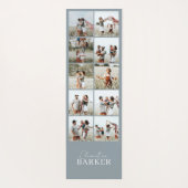 青モダンミニマルエレガント数々の写真コラージュ ヨガマット (裏面)