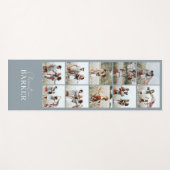 青モダンミニマルエレガント数々の写真コラージュ ヨガマット (正面(横))