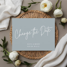 青モダンミニマル日の発表の変更 ポストカード