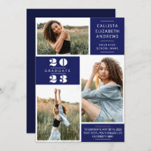 青モダンミニマル白フォトグリッド卒業