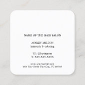 青モダンミニマル黄はっきりした毛サロン スクエア名刺 (裏面)