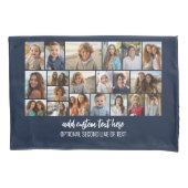 青モダンミニマル- 20フォトコラージュ 枕カバー (正面)