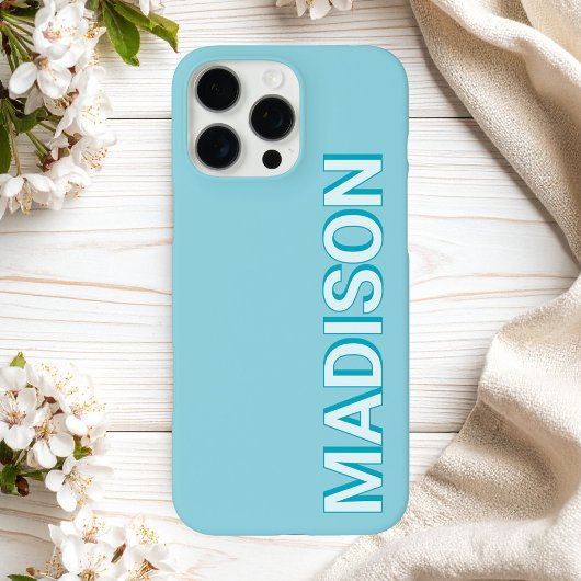 青モダンモノグラム名 Case-Mate iPhoneケース