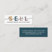 青モダン不動産仲介業者名刺の販売ライセンス スキニー名刺 (正面/裏面)