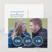 青モダン丸の写真はがきを保存 案内ポストカード (正面/裏面)