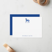 青モダン乗馬名パーソナライズされた称 ノートカード (正面/裏面インサイチュ)