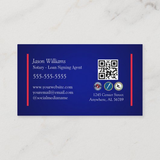 青モダン公証人サービス 名刺 (裏面)