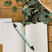 青モダン六角モノグラム 黒ボールペン