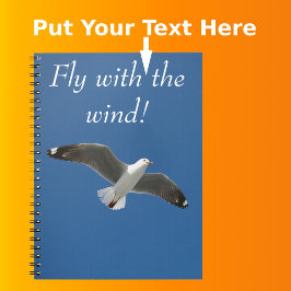 青モダン写真カモメ ノートブック