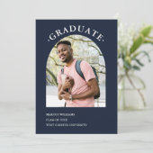 青モダン写真卒業2025 招待状 (スタンド正面)