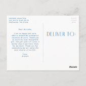 青モダン写真卒業 ポストカード (裏面)