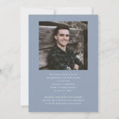 青モダン写真卒業 案内状 (裏面)