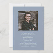 青モダン写真卒業 案内状 (裏面)