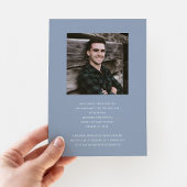 青モダン写真卒業 案内状