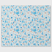 青モダン凍っていのクリスマス ラッピングペーパー (フラット)