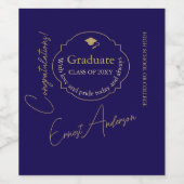 青モダン卒卒業 ワインラベル (シングルラベル)