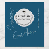 青モダン卒卒業 ワインラベル (シングルラベル)