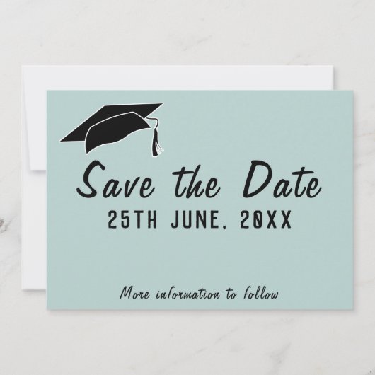 青モダン卒業写真を保存 案内状 (裏面)