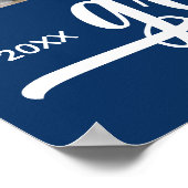 青モダン卒業写真4枚 ポスター (角)