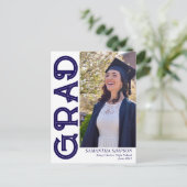 青モダン卒業発表 ポストカード (スタンド正面)