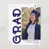 青モダン卒業発表 ポストカード (正面/裏面)