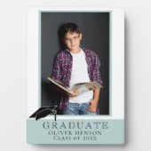 青モダン卒院写真 フォトプラーク (正面)